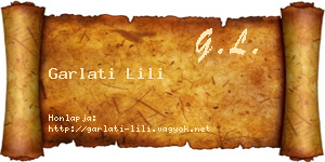 Garlati Lili névjegykártya